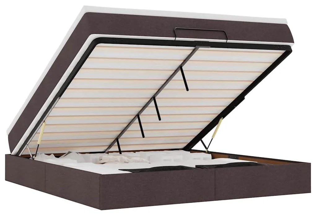 Oszmán ágykeret matraccal sötétbarna 160x200cm szövet