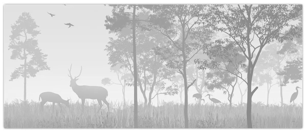 Kép - rét szarvasokkal (120x50 cm)