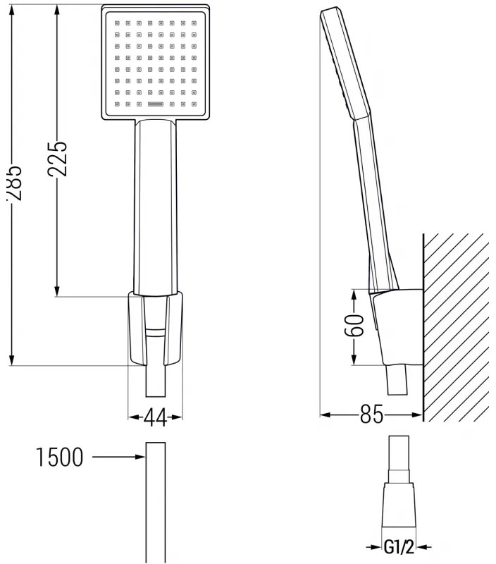 Mexen Royo fürdőgarnitúra R45, fekete - 72203R45-70