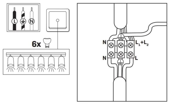 Fürdőszobai spotlámpa TURYN 6xGU10/10W/230V IP44 fehér