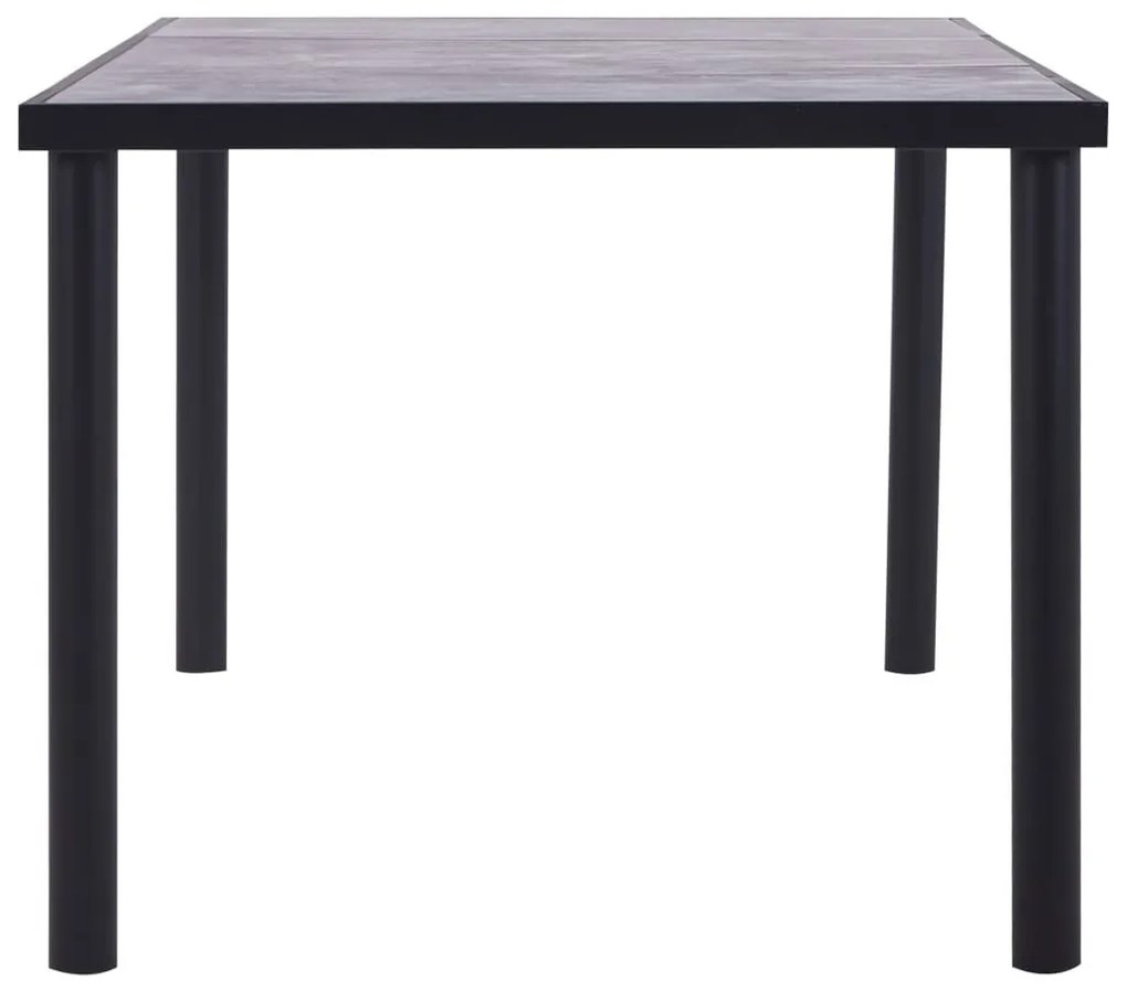 Fekete és betonszürke MDF étkezőasztal 200 x 100 x 75 cm
