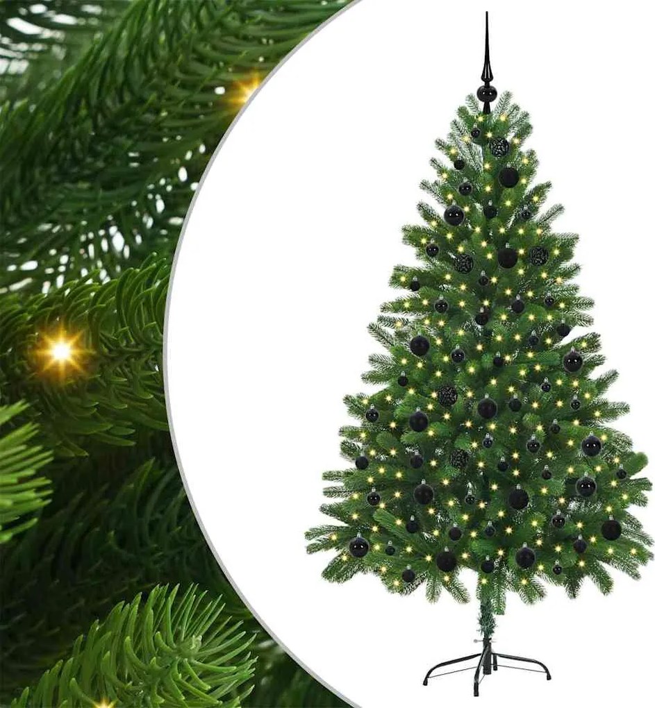 vidaXL Karácsonyfa 300 LED-del állvánnyal Zöld 180 cm PE