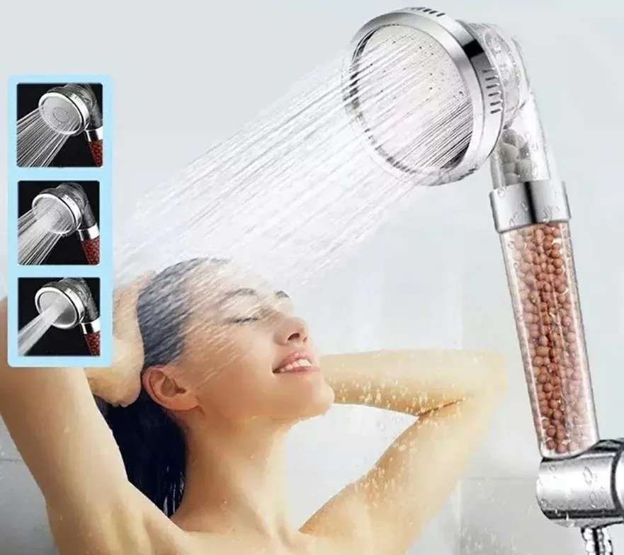 Zuhanyfej ökologikus szűrővel és ásványi anyagokkal