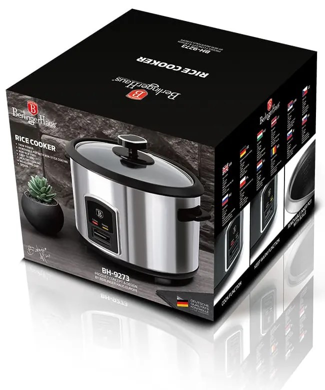 Berlinger Haus Elektromos rizsfőző 1,8 liter 700 W Black Silver Collection