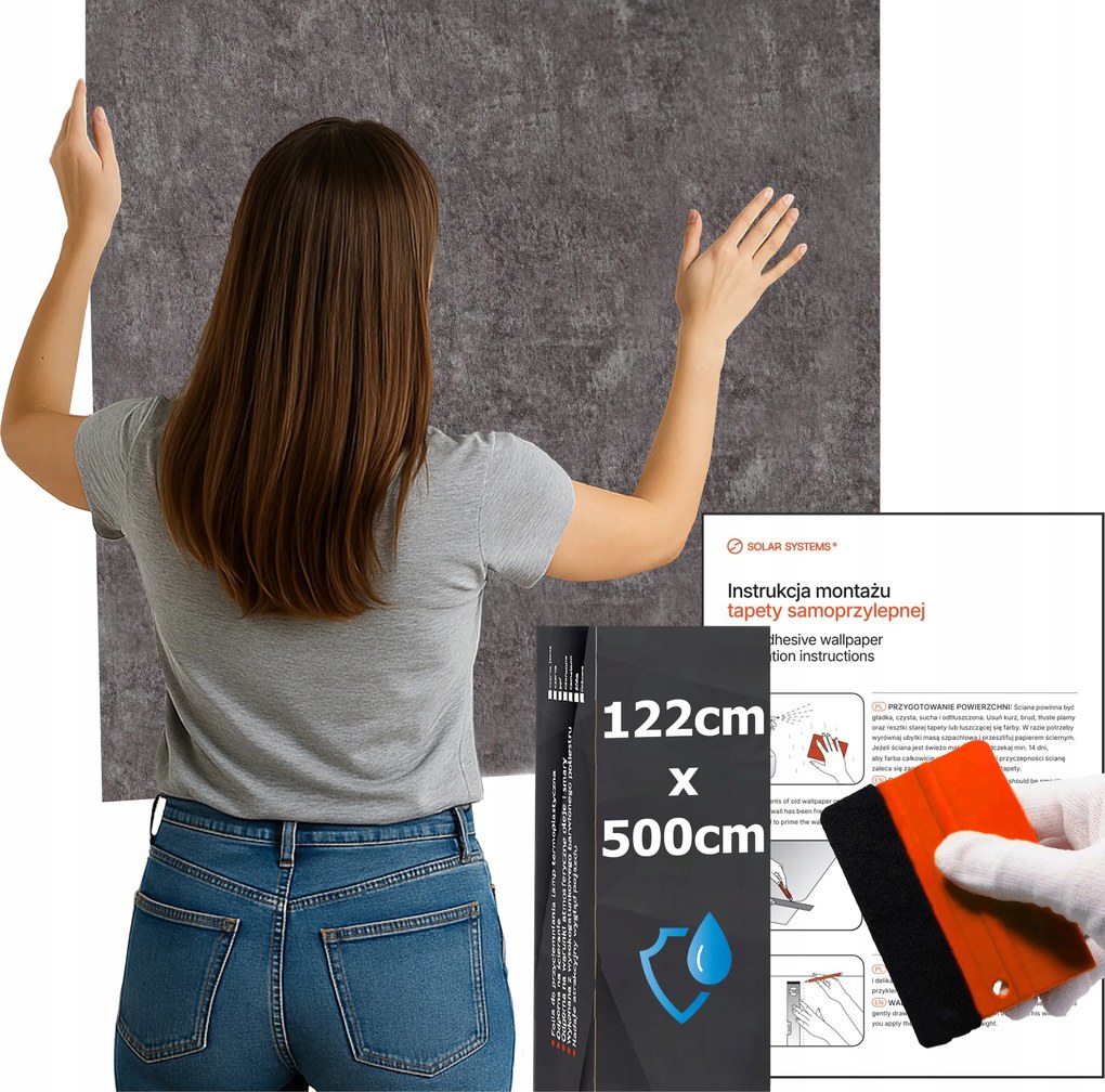 Öntapadós tapéta Vízálló Konyha Fal Bútor Nyers Gránit