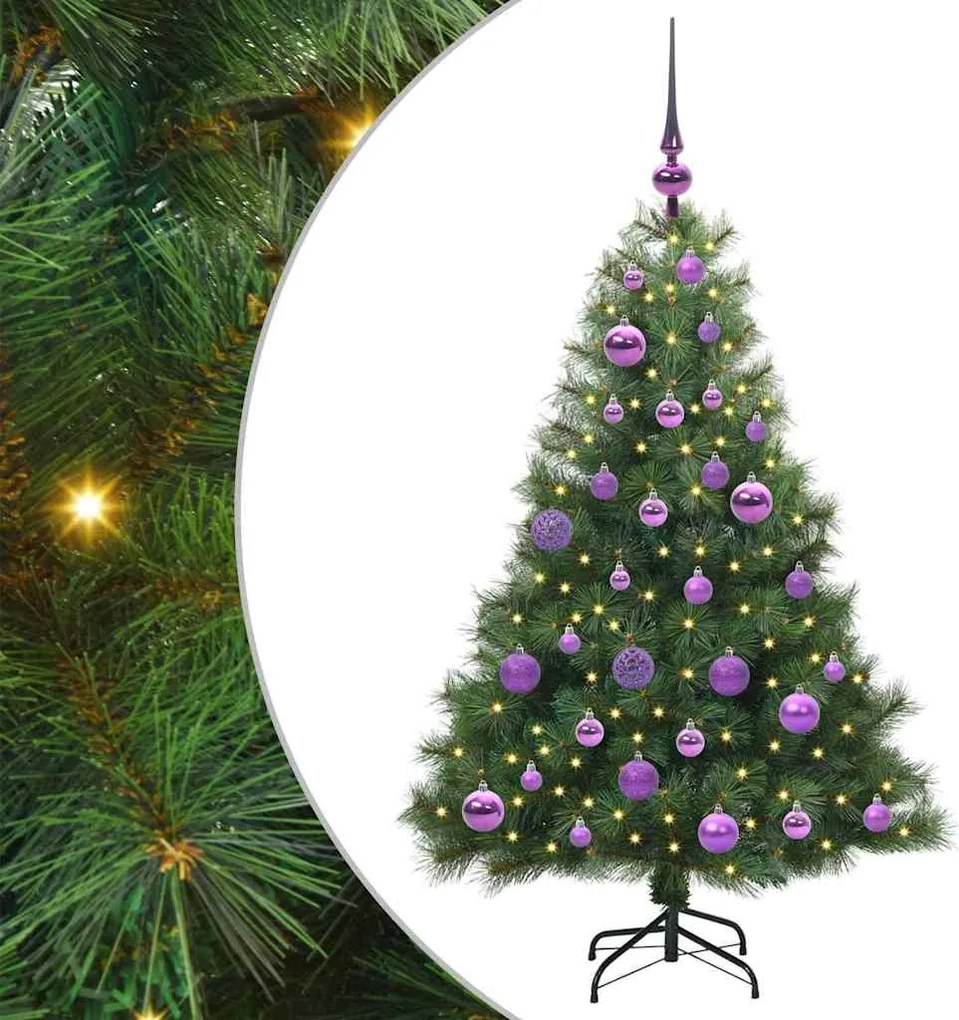 vidaXL Mű karácsonyfa 150 LED-del állvánnyal Zöld 120 cm PE és PVC