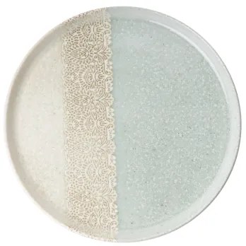 27 darabos étkészlet bézs/zöld/porcelán