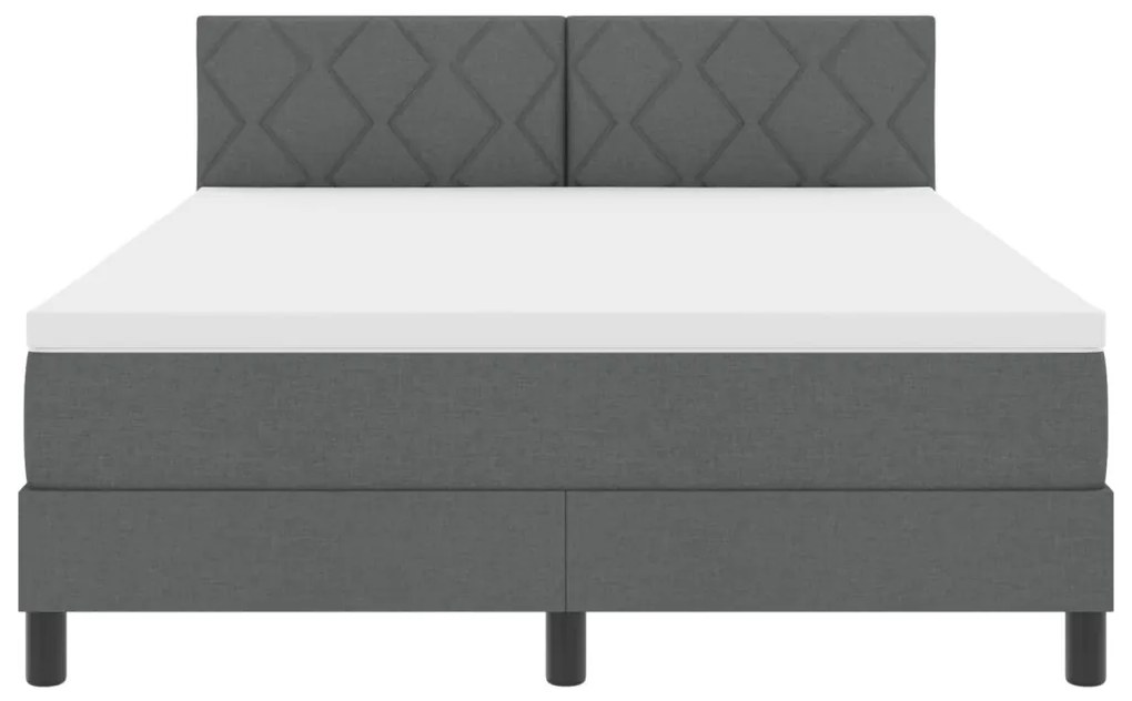 Box Spring Ágy Matraccal &amp; LED Sötétszürke 140x200 cm Szövet