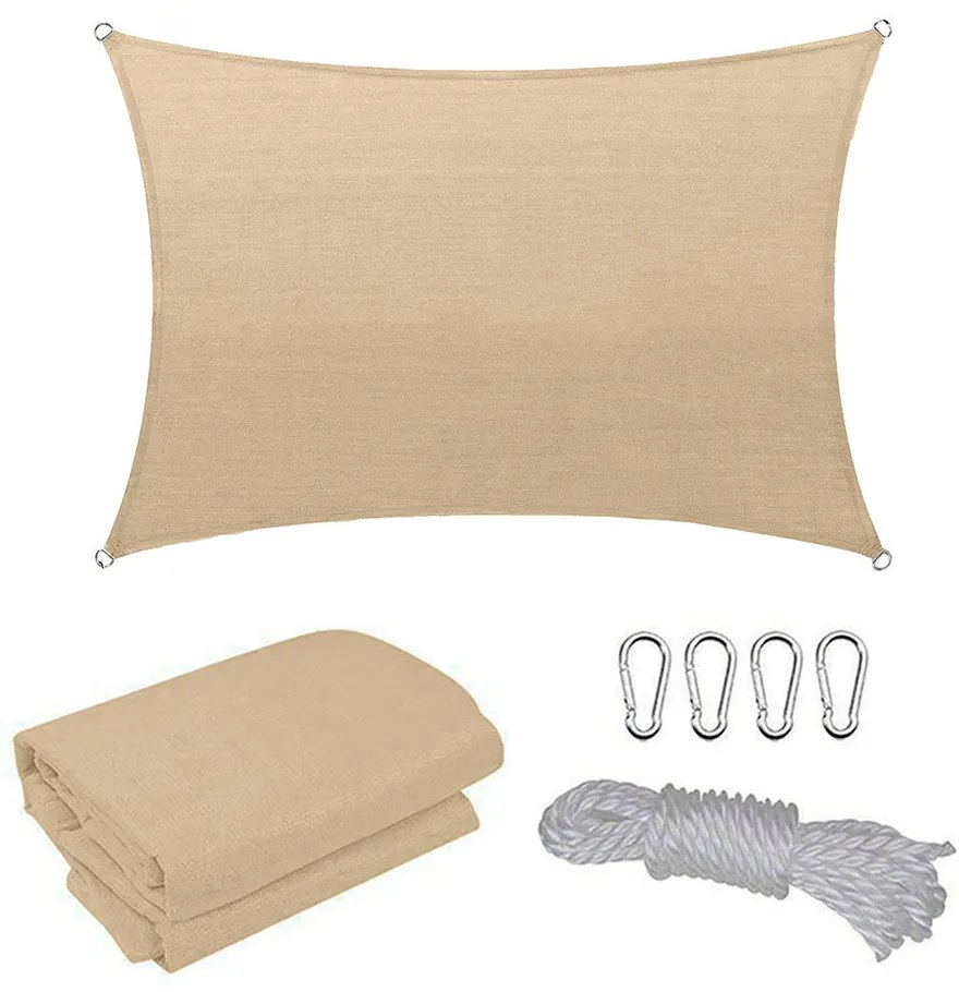 Rana napvitorla négyszög alakú 4x5 m bézs