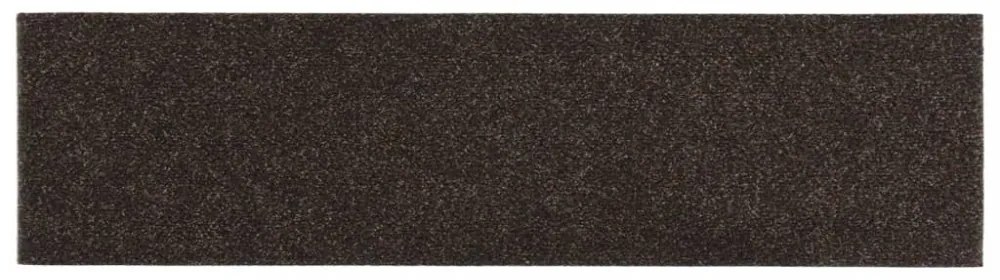 15 db sötétbarna négyszögletes öntapadó lépcsőszőnyeg 76x20cm