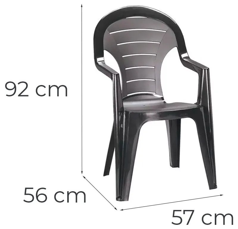 Lagos Large 6+1 kerti bútor garnitúra szett kőris-grafit