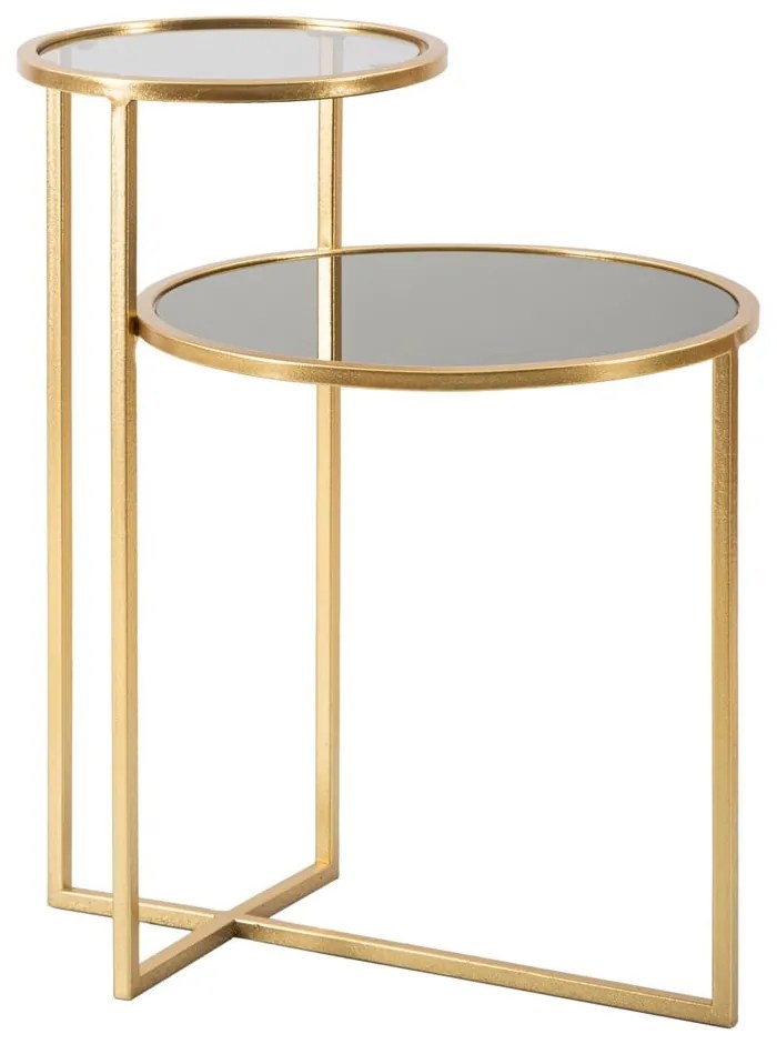 Fekete-aranyszínű kerek dohányzóasztal 40x50 cm - Mauro Ferretti