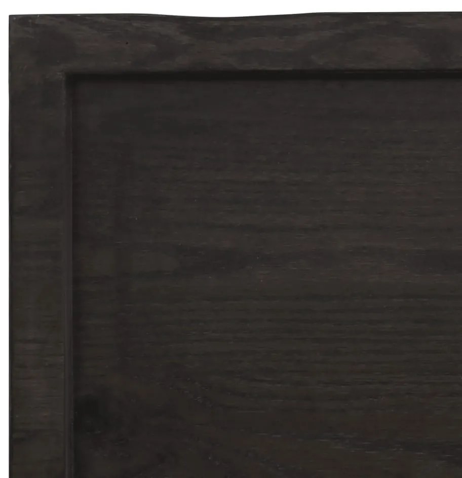 sötétbarna kezelt tömör tölgyfa fali polc 180 x 60 x (2-6) cm