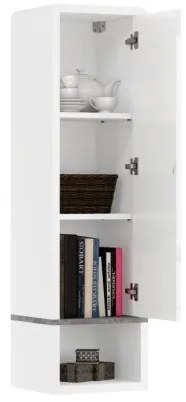 FRED nyitott polcos szekrény, fehér/szürke