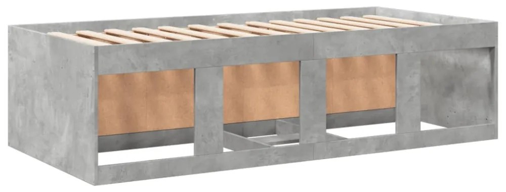 betonszürke kanapéágy fiókkal matrac nélkül 100x200 cm