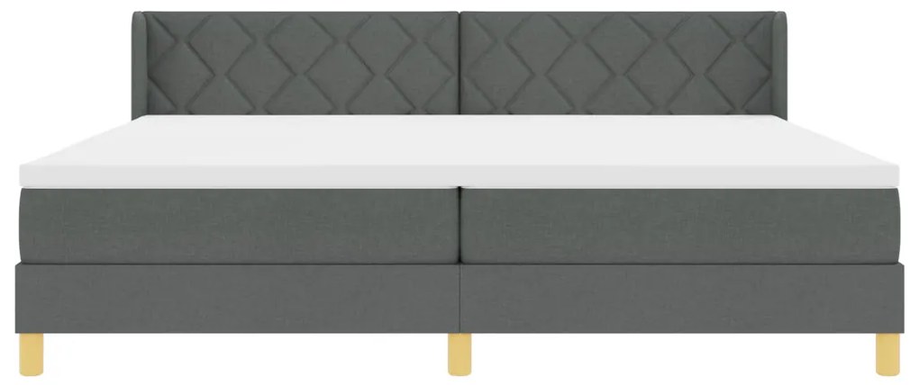 Boxspring ágy matraccal - Sötétszürke 200 x 200 cm - Textil