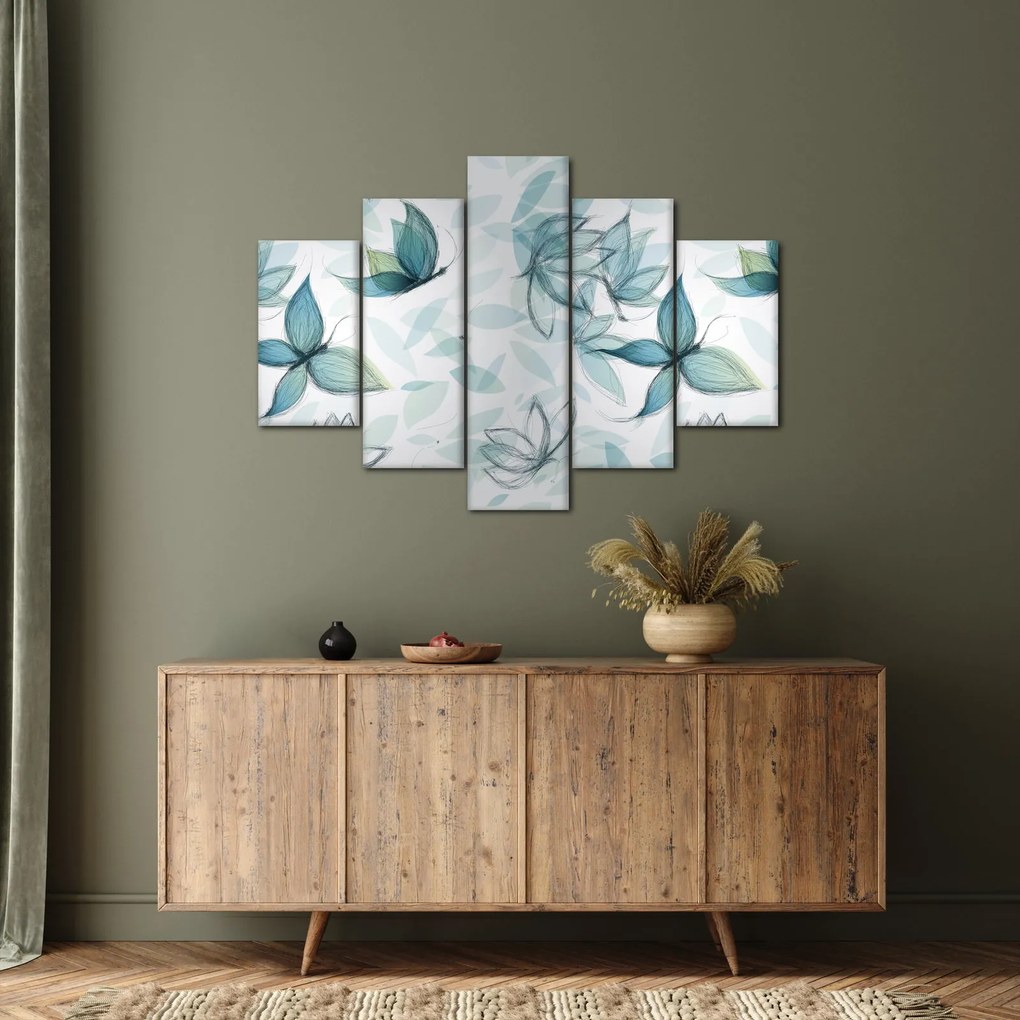Kép - kék csokornyakkendő (150x105 cm)