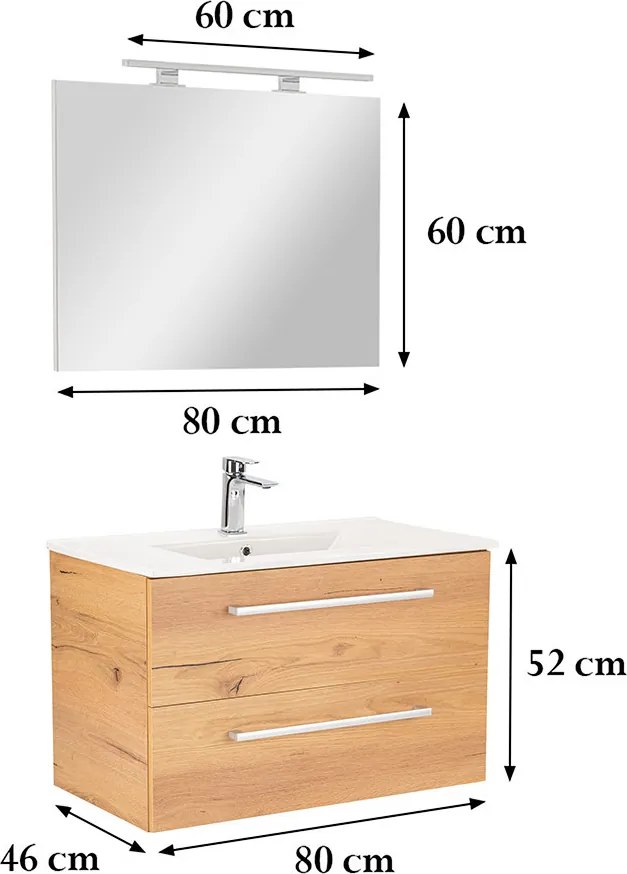 Vario Clam 80 Fürdőszoba komplett szekrény