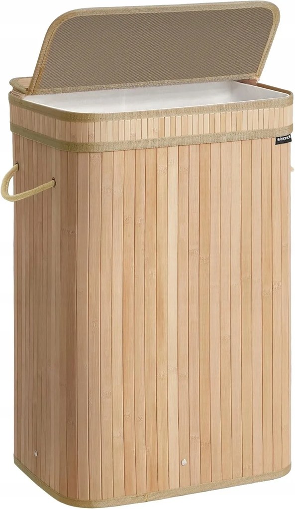 Szabadonálló szennyestartó kosár Songmics 72L bézs – stílusos és praktikus