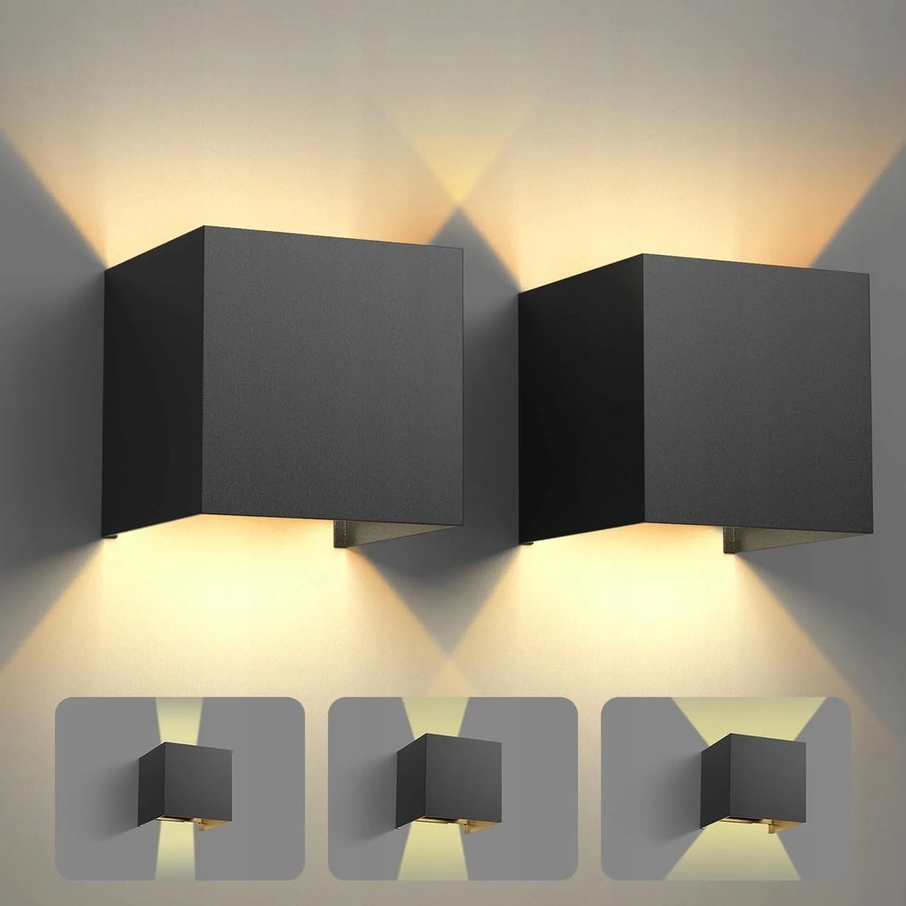 Led fali lámpa 2db 12W Állítható Kerti Hálószoba Nappali