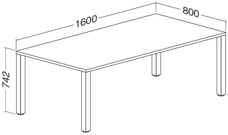 ProOffice B asztal 160 x 80 cm, fehér