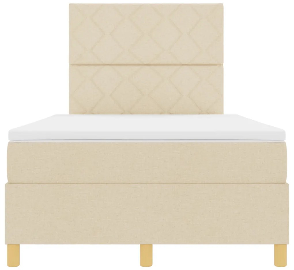 Box Spring Ágy Matrac Krém Kis franciaágy Szövet