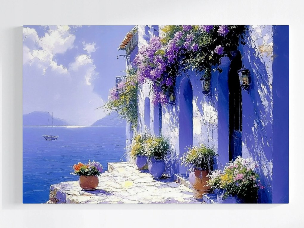 Poszter Tájkép Görögország Kükládok Tengerpart Nyaralás 60x40