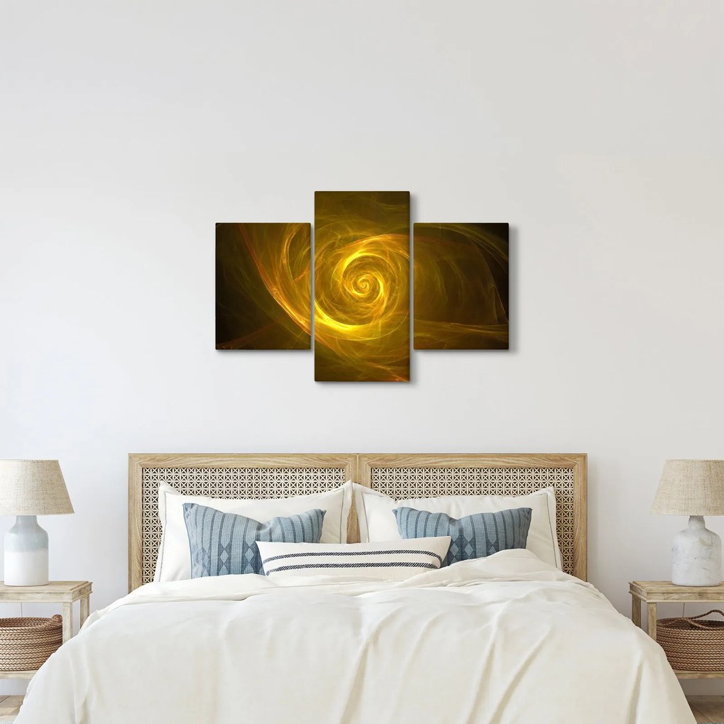 Absztrakt sárga spirál képe (90x60 cm)