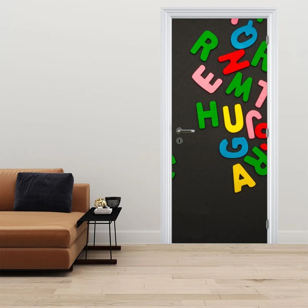 Fotótapéta ajtóra - Színes betűk (95x205cm)