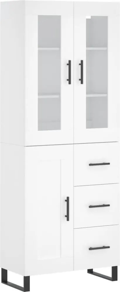 vidaXL fehér szerelt fa magasszekrény 69,5 x 34 x 180 cm