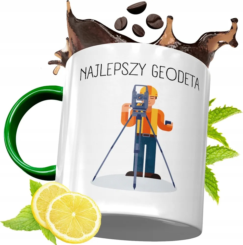 Zöld Bögre Földmérőnek Születésnapra Ajándék fényképes nyomattal