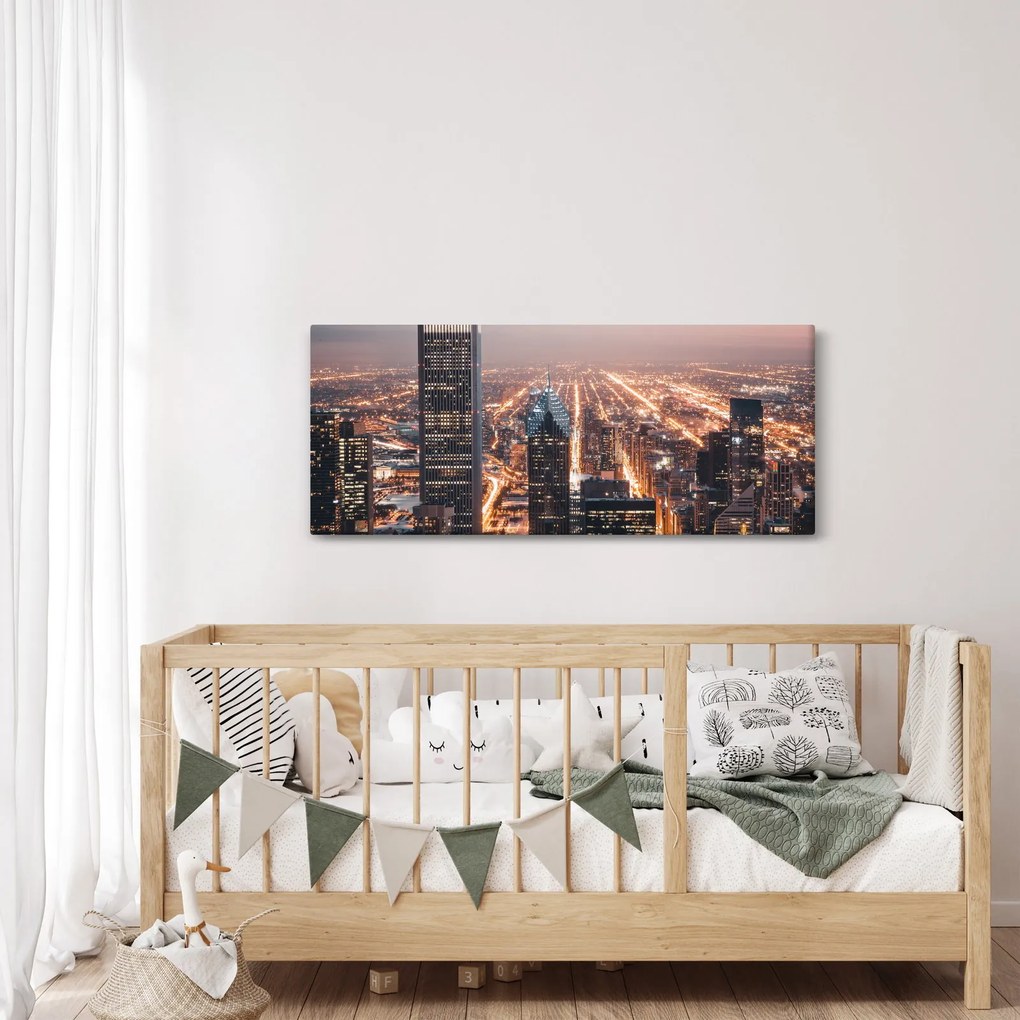 Fényes metropolisz képe (120x50 cm)
