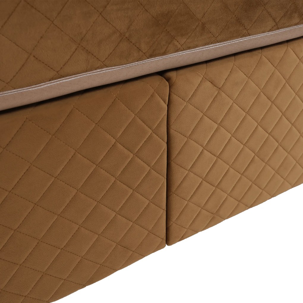 Boxspring ágy 160x200, világosbarna, GOLDBIA