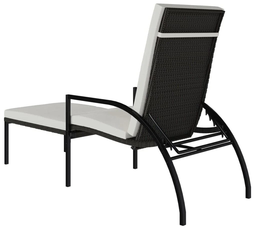 2 db barna polyrattan napozóágy lábtartóval