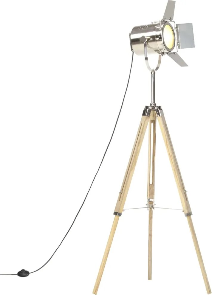 vidaXL háromlábú tömör mangófa állólámpa 140 cm