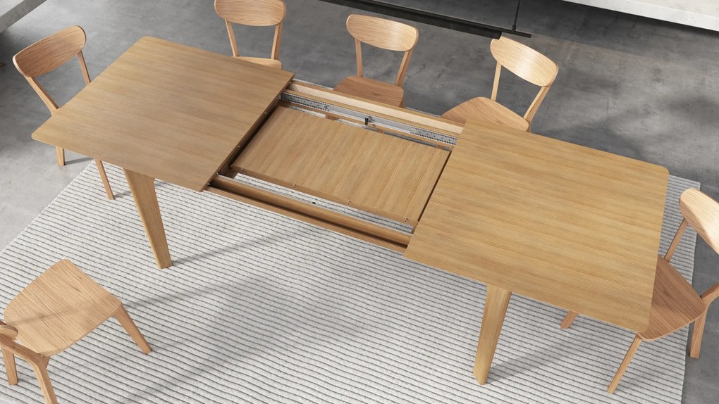 Mazzoni BARI Természetes Tölgy 180x90 cm (+2 db 45 cm-es bővítőlap) - 270 CM-IG BŐVÍTHETŐ JAPÁN/SKANDINÁV STÍLUSÚ FA ASZTAL