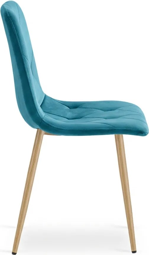 Türkiz bársony étkezőszék LIBRA