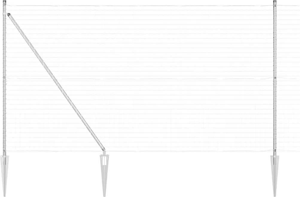 vidaXL Kerítés oszlopokkal Ezüst 1,5 x 10 m Acél