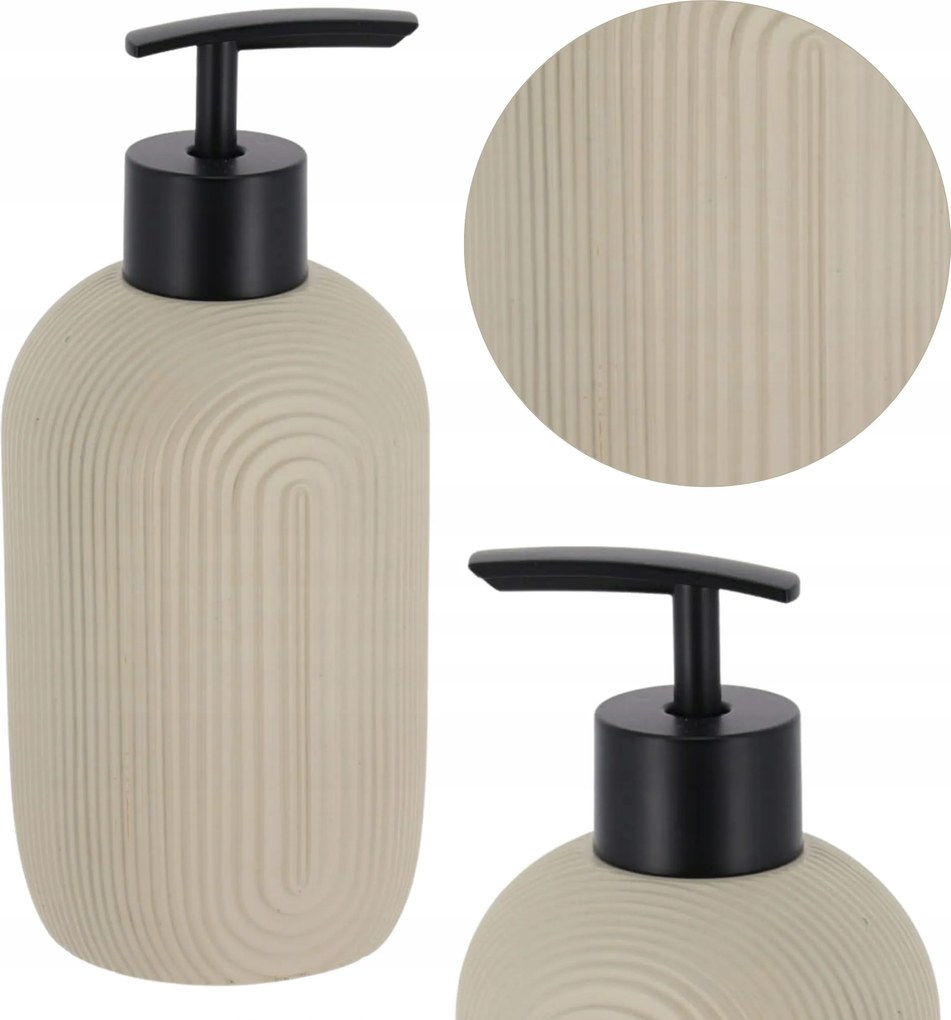 Folyékony Szappan Adagoló pumpával 400ml fürdőszobába elegáns dekoratív Bézs