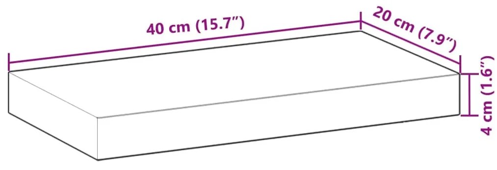 3 db kezeletlen tömör akácfa függőpolc 40 x 20 x 4 cm