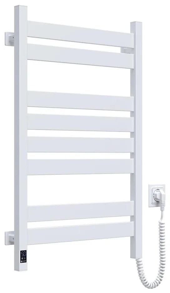 Fürdőszobai törölközőszárító radiátor termosztáttal LARGO 432W/230V 80,6 cm IP44 fehér jobb oldali