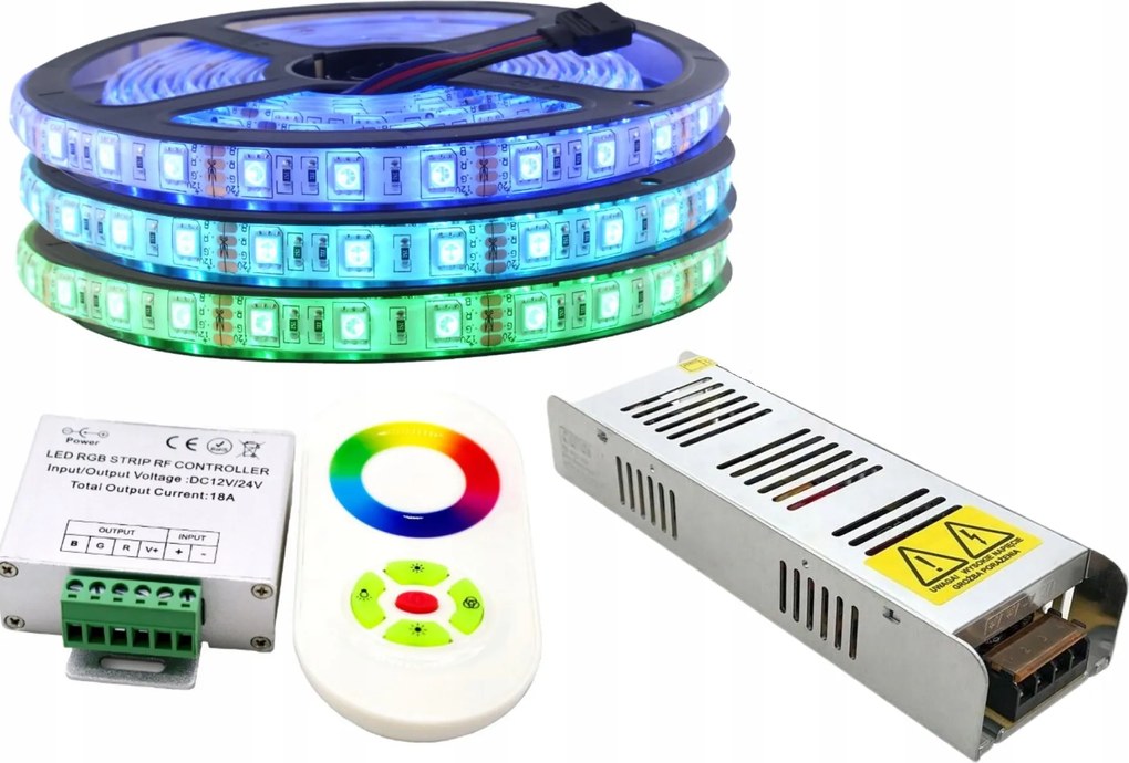 Led szalag szett 300 Rgb 5050 IP65 vezérlő 15m
