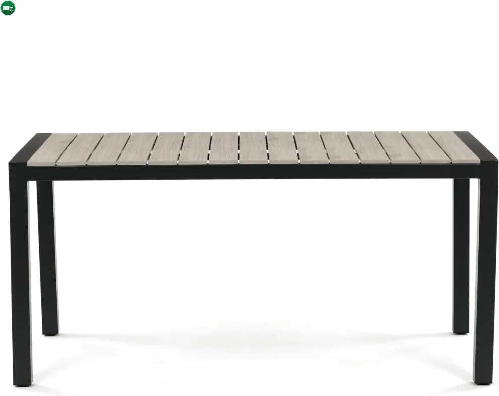 Kerti asztal 160x90 cm, alumínium, polywood, fekete, AZT-S1514 BK