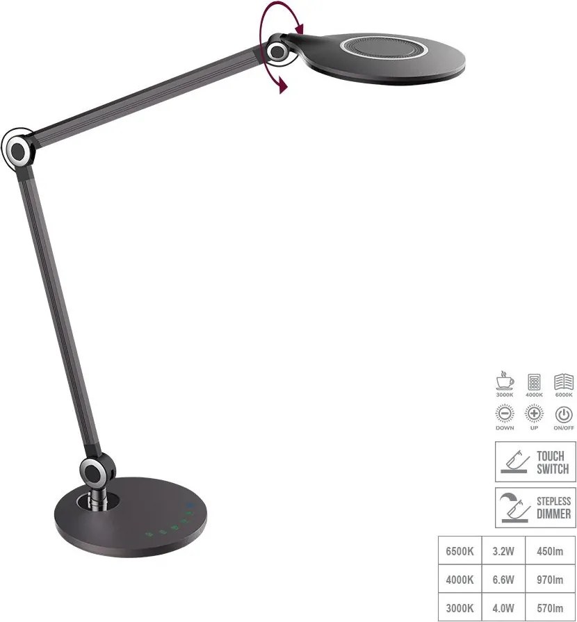 Prezent BELTIS 31213 Asztali lámpa 1x9W/LED 638lm IP20