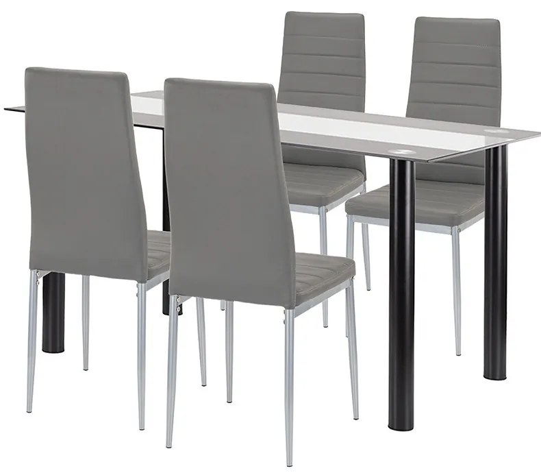 Denton 4+1 étkező garnitúra szürke-szürke