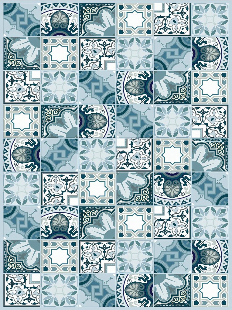 Fotótapéta flizelina csempe geometria virágok absztrakt kollázs 184x254 +ragasztó