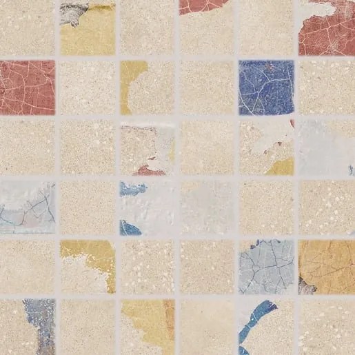 Mozaik Rako Betonico multicolour 30x30 cm matt WDM05797.1