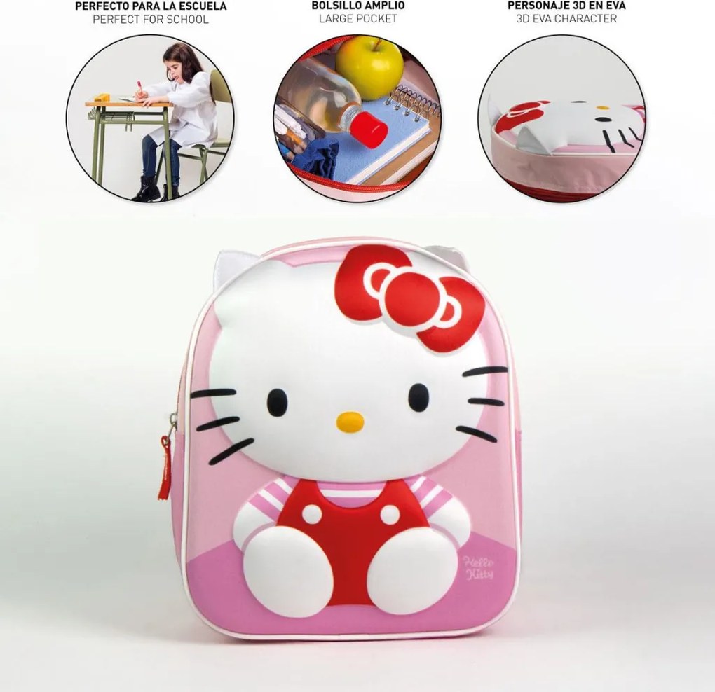Hello Kitty Cuddle 3D hátizsák, táska 31 cm