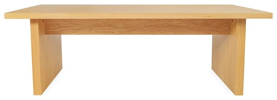 Natúr színű dohányzóasztal tölgyfa dekoros asztallappal 60x120 cm Stripe – Woodman