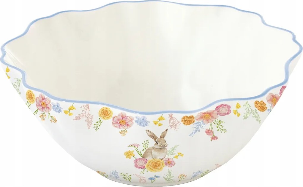 Porcelán tál 20 cm Easy Life nyúl virág tál 1300 ml Húsvét